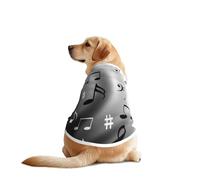 Music Notes Print Print Dog Outfit Sleeveles, Funny Pet Dog Clothes Machine Washable Shirt Vest For Medium Large Dogs