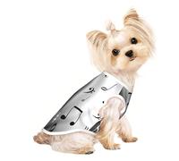 Music Notes Print print Dog Shirts for Small Dogs Stretchy T-Shirts Lightweight Tank Top Sleeveless Striped Vest