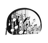 Music Notes Print Print Portable Mini Storage Bag Shell Shaped Wallet Small Coin Wallet Shell Storage Bag