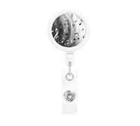 Music Notes Print Print Retractable Badge Holder with Clip Name Card Holders for Office Worker Doctor Nurse