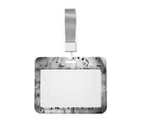 Music Notes Print Printed ID Badge Holder with Lanyard, Clear Plastic Badge Holder for Work, School, Hospital, Security - Water Resistant & Dirt Proof