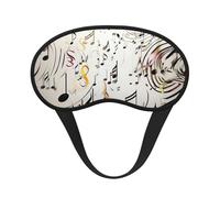 Music Notes Print Sleep Mask for Side Sleeper Eye Mask for Sleeping Light Blocking Soft Breathable Sleep Eye Mask for Women Men Adjustable Elastic Strap Travel Nap Blackout Eye Shade Cover