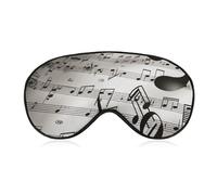 Music Notes Print Sleep Mask for Women Men Side Sleeper Eye Cover with Adjustable Strap Soft Breathable Blackout Mask Slip-Free Deep Sleeping Travel Essentials