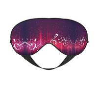 Music Notes Print Sleep Mask Silk Eye Cover Soft Satin Blindfold Elastic Strap Night Eyeshade Travel Nap for Women Men