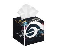 Music Notes Print Tissue Box Cover, Leather Tissue Holder Decorative Tissue Box Holder For Kitchen, Bathroom