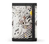 Music Notes Print Wallet,Credit Card Holder,Three-fold Wallet for Passport Covers, Purse Passport Bag for Men Women
