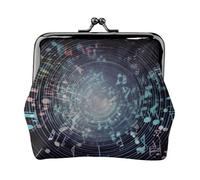 Music Notes Printed Kiss-Lock Coin Purse for Women, Compact Stylish PU Leather Change Pouch for Cards, Coins, Essentials