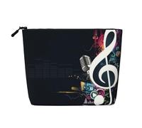 Music Notes Printed Make up Bag for Women Makeup Bags Zipper Travel Cosmetic Bags Pouch Organizer