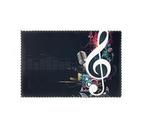 Music Notes Printed Placemats Set of 6 PCS, Heat Resistant Non-Slip Table Mats for Dining Table, Washable Kitchen Place Mats for Indoor & Outdoor