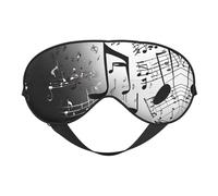 Music Notes Printed Print Satin Sleep Mask & Eye Mask | Deep Dream Sleep Masks for Women & Men | Soft Sleeping Eye Mask to Nourish Skin