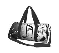 Music Notes Printed Print Travel Duffel Bag, Foldable Gym Bag Overnight Weekend Bags for Women, Large Holdall Bag Cabin Bag for Sports and Travel