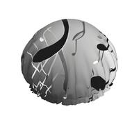 Music Notes Printed Printed Double Layer Lined Shower Cap,Shower Caps For Women Reusable