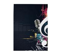 Music Notes Printed Wooden Puzzle 500 Piece, Cute Puzzle Game in Plastic Box for Family Entertainment and Brain Training Gifts