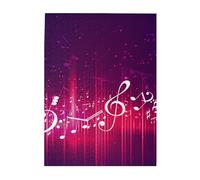 Music notes Printed Wooden Puzzle 500 Piece, Cute Puzzle Game in Plastic Box for Family Entertainment and Brain Training Gifts