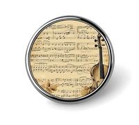 Music Notes Round Badge for Men Women, Durable & Stylish Lapel Pins, Lightweight Metal Badges for Shirts, Jackets, Hats