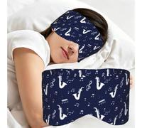 Music Notes Saxophones, Sleep Mask for Home Travel, Full Eye Covers Light Blocking Eye Mask Sleep Eye and Ear Muffs