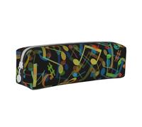 Music Notes Seamless Pattern Pencil Case Leather Simple Zipper Pencil Bag, Color 6, 21 x 5 x 5.5 cm