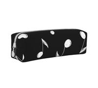 Music Notes Seamless Pattern Pencil Case Leather Simple Zipper Pencil Bag, Color 9, 21 x 5 x 5.5 cm