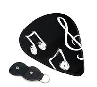 Music Notes Set Of 6 Guitar Plectrums For Acoustic Guitar, Electric Guitar, Bass, Ukulele - Thin, Medium And Thick.