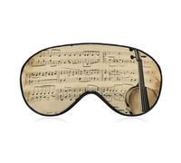 Music Notes Sleep Mask for Women Men, Soft Eye Mask with Adjustable Strap for Sleeping, Light Blocking Travel Blindfold for Nap Comfortable Eye Cover for Home Office