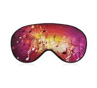 Music Notes Sleep Mask, Ultra Soft Eye Mask for Sleeping with Adjustable Strap, Comfortable Lightweight Blindfold Eyeshade, Total Blackout Eye Cover for Night Sleep Travel Office Nap