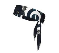 Music Notes Sports Headband Double-Sided Head Wrap Breathable Sweat Wicking For Running Tennis Cycling