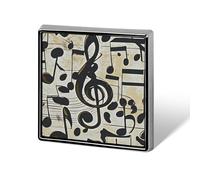 Music Notes Square Lapel Pin 0.7x0.7in Aluminum Badge Stylish Personalized Accessory Daily Wear