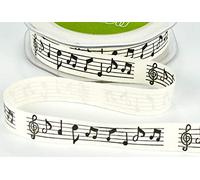 Music Notes Vintage Print 100% cotton 20mm May Arts Ribbon on a 3m Length (N.B. this is a cut from a roll) by May Arts Ribbon