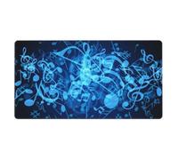 Music Notes with Clef,Mouse Pad Large Desk Pad Computer Keyboard Mouse Mat with Non Slip Rubber Base 40 x 70 cm
