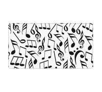 Music Notes with Clef,Mouse Pad Large Desk Pad Computer Keyboard Mouse Mat with Non Slip Rubber Base 40 x 70 cm