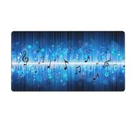 Music Notes with Clef,Mouse Pad Large Desk Pad Computer Keyboard Mouse Mat with Non Slip Rubber Base 40 x 70 cm