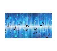 Music Notes with Clef,Mouse Pad Large Desk Pad Computer Keyboard Mouse Mat with Non Slip Rubber Base 40 x 70 cm