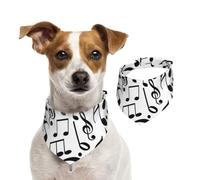 Music Notes With Clef,Pet Bib Scarf Cats Dog Bandana Dogs Towel Bib Adjustable Pet Scarf,S