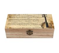 Music Notes Wooden Keepsake Box with Hinged Lid Handmade Memory Box for Wedding Keepsakes Crafts Jewelry Photos Elegant Decorative Storage Boxes Ideal Bridal Shower Gift