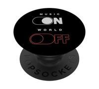 Music On, World Off - Funky Chill Mode Design PopSockets Adhesive PopGrip