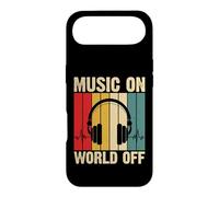 Music On World Off Retro Headphones Vintage Sunset Case for iPhone Air