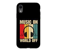 Music On World Off Retro Headphones Vintage Sunset Case for iPhone XR
