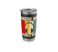 Music On World Off Stainless Steel Insulated Tumbler