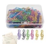 Music Paper Clips - Metal | Cute Treble Clef Music Note Clips in 6 Colors | 100pcs Paper Clips for Desk, Bookmark, Office | Fun & Functional Music-Themed Paperclips for Organizing & Decorating