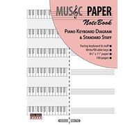 MUSIC PAPER NoteBook - Piano Keyboard Diagram & Standard Staff (piano series)