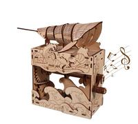Music Park 3d Wooden Puzzles for Adults Hand-Cranked Whale Music Box Model Kits You Are My Sunshine DIY Crafts Birthday Gifts for Girls Or Women Age 14+