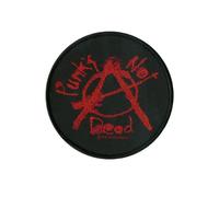 Music Patch featuring a Red and Black Anarchy Logo 'Punk's Not Dead' 8.5x8.5cm