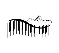 Music Piano Beautiful Songs Wall Stickers Paster Paper 32x55.3cm Easy Installation Small Black