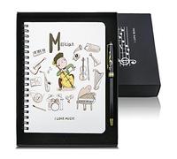 Music Piano Melody Theme Stationery Gift Box Set,Piano Musical Wirebound Journal Writing Notebook with Treble Clef Design Roller Ball Pen for Office School Student Teacher Gift (Instruments Style)