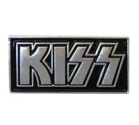 Music Pin Badge Musical Themed Metal Enamel Lapel Pins Bands Notes (KISS Band Pin Badge Black Silver Rectangle)