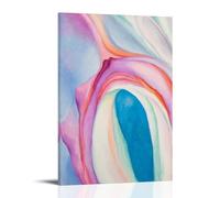 Music, Pink And Blue No. 2 by Georgia O'Keeffe - Abstract Expressionism Wall Art with Pastel Hues And Flowing Forms Prints Frame 16x24inch(40x60cm)
