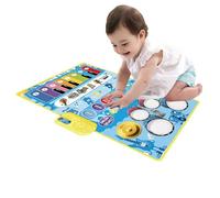 Music Play Mat, Piano and Drum Mat | Jazz Drum Mat for Floor | Battery Powered Music Mat for Music Instrument Toy for Home Play Travel