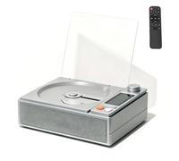 Music Player, Portable CD Player with LED Display Screen, Supports CD/FM/USB/Headphone/Optical Output, Rechargeable Small Retro Players for Travel, Home, Living Room, Bedroom Silver
