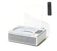 Music Player, Portable CD Player with LED Display Screen, Supports CD/FM/USB/Headphone/Optical Output, Rechargeable Small Retro Players for Travel, Home, Living Room, Bedroom White