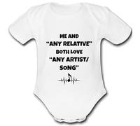 MUSIC present from daddy grandad mummy nana uncle auntie brother sister for a gift artist band song lyric Unique Baby Vest Grow Babygrow Cute PERSONALISED Custom Boys Girls Unisex CUSTOMISED black 86